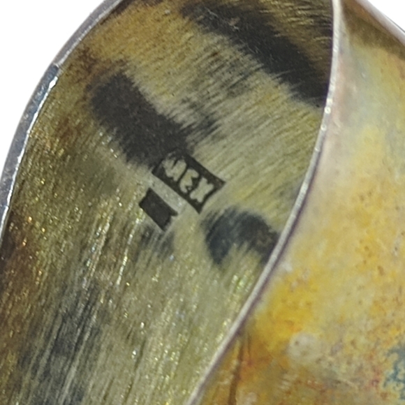 * huge vintage Mexico 925 brutalist modernist sterling silver clip on earrings - Picture 5 of 7